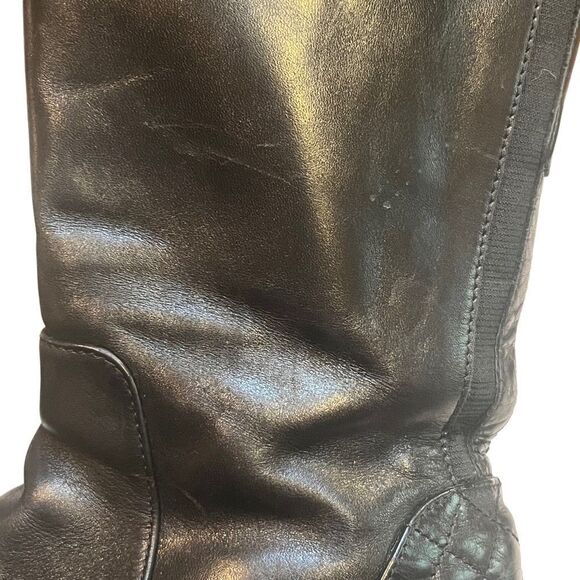 Aquatalia Geneva Black Leather Riding Boots Size 8 - Picture 5 of 10